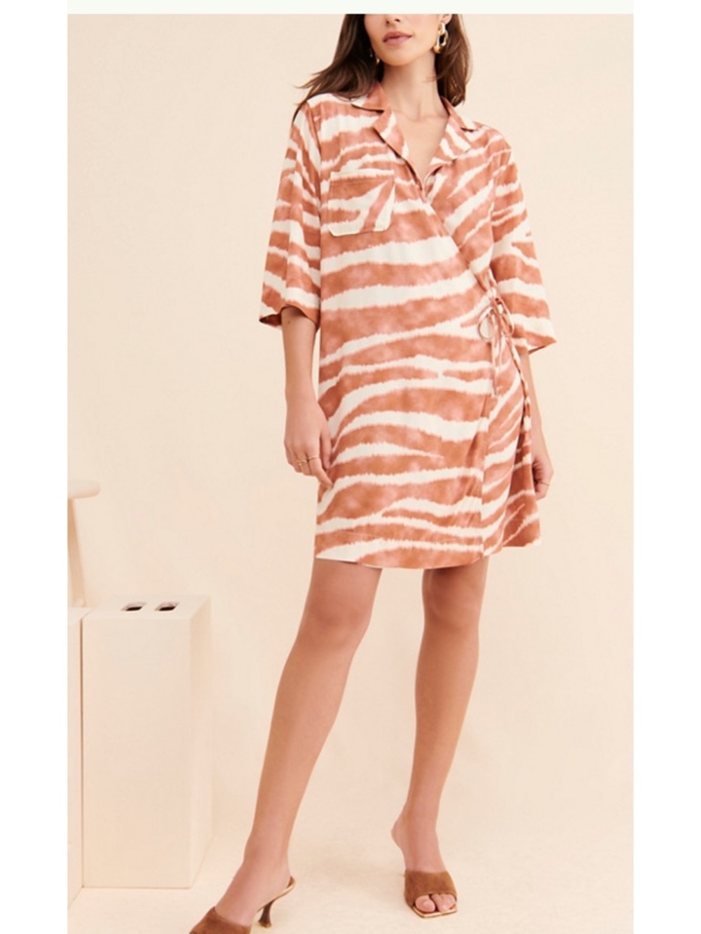 Pistola Fiona Wrap Dress NEW Terra Cotta Animal Print Beachy Chic